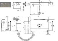 KALE 157/AC 3кл англ.кл с/цепочкой Замок накладной (20) KALE 157/AC 3кл англ.кл с/цепочкой Замок накладной (20)