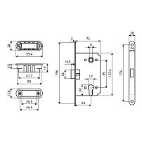 АЛЛЮР АРТ 5300-MC SB мат.золото без ц/м МАГНИТНЫЙ Замок врезной (40)