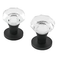 ALLUR ART COLLECTION "CHELSEA" BL/GL (551525) матовый черный/стекло Комплект ручек (20)